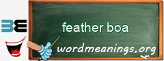 WordMeaning blackboard for feather boa